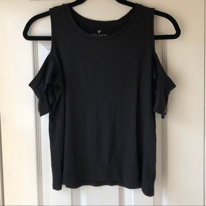 American Eagle Ribbed Cold Shoulder Top